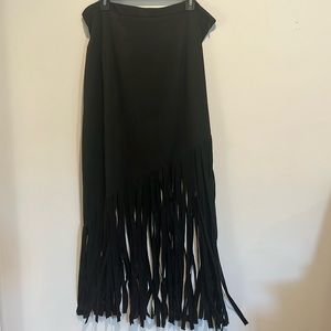 Velvet fringe skirt